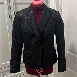 SCAPA LAUREN PERRE Metallic Black Textured Dress Blazer | Single Button | Size 8
